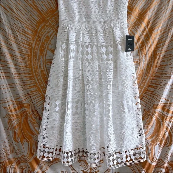 Lulu’s Madly in Love White Lace Midi Dress Size XS - Picture 12 of 14